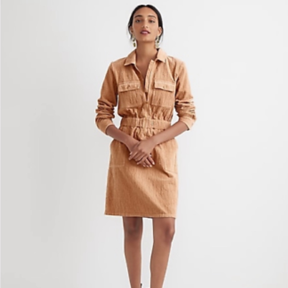 NWT J Crew Zip-front corduroy dress